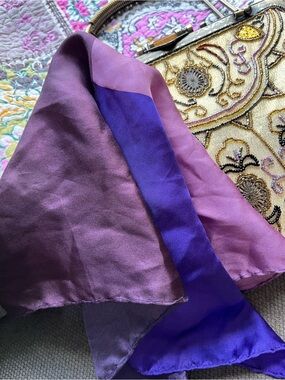 Purple Gradient Silk Scarf - Unbranded